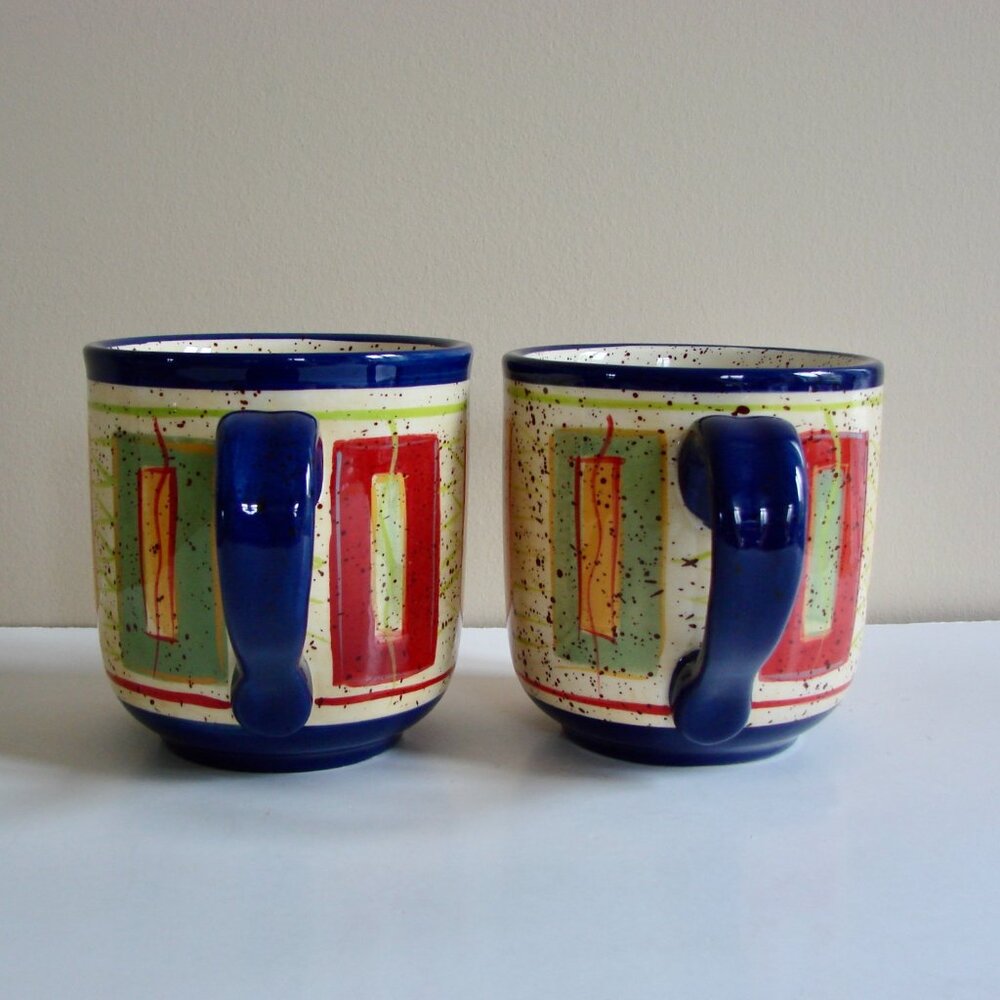 Pfaltzgraff Set of 2 Coffee Mugs Sedona Colourful Splatter Oversized Large - Picture 2 of 10